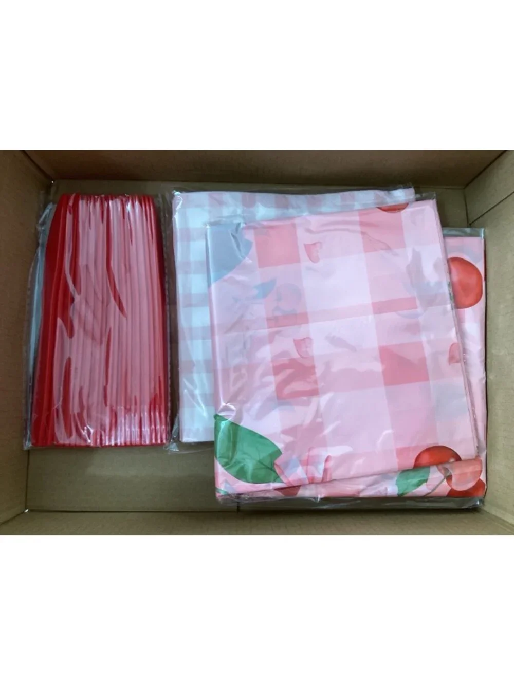 Best Wishes Cherry-Themed Party Set For 24 Guests*Plates*Cups* Cutlery & Napkins